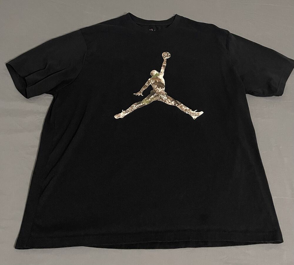 Jordan Brooklyn Realtree Jumpman T-Shirt Men’s 2XL Black/Sail Excellent